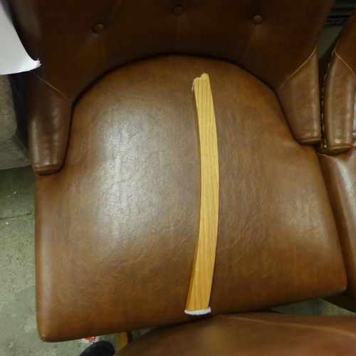 1549 - Westbury Scoop Chair X 6 Faux Leather - one damaged (4167-41)   * This lot is subject to vat