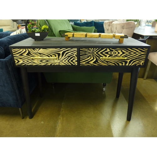 1309 - A two drawer zebra design console table