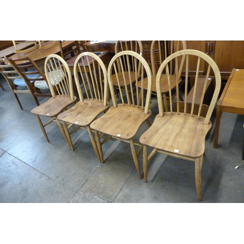 68 - A set of four Ercol elm and beech Windsor chairs