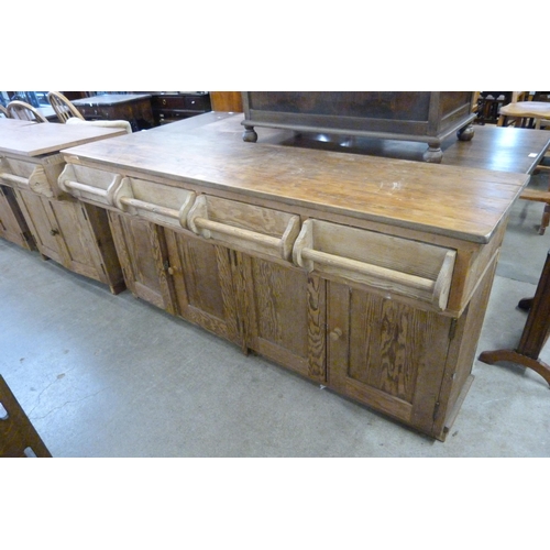 163 - A reclaimed pine and pitch pine kitchen dresser