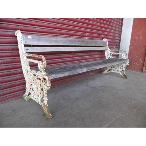 266 - A Victorian cast iron framed bench