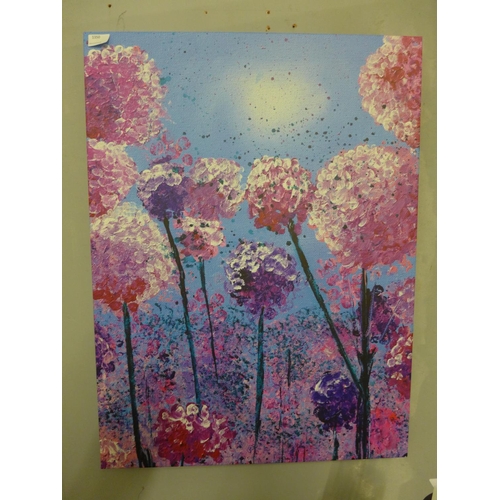 1350 - A canvas print, Siobhan Mcevoy (Pink Flowers) 60X80Cm  (WDC10087923)