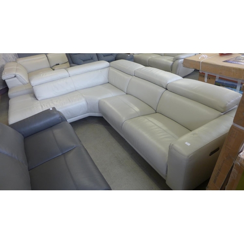 1555 - Rachel 3Pc Leather Lf Sectional, Original RRP £2083.33 + vat - worn (4167-26)   * This lot is subjec... 