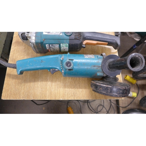 2012 - 2 Makita angle grinders, Makita drill & Makita chop saw - all 110v