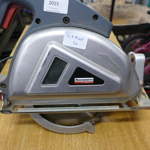 2015 - Rockworth 240v, 1650w hand circular mitre saw ARPC1650 & various blades - W