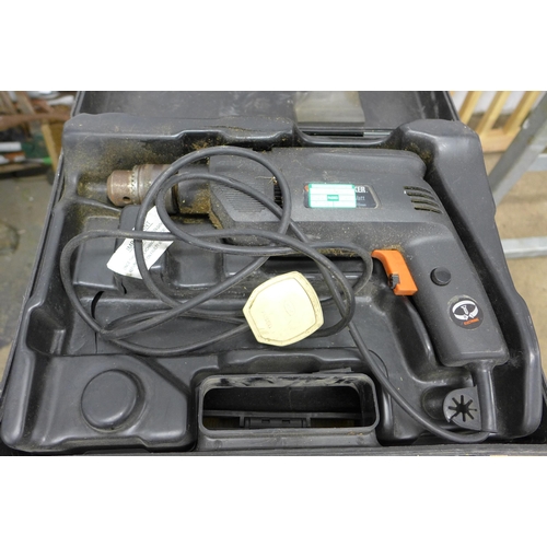 2020 - 2 Black & Decker power drills CD12C & a Cougar power drill with case of accessories (incomplete)