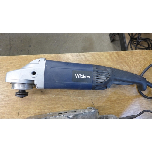 2050 - Challenge saw, Pro Performance sander 9PP700BS) both 240v & Wickes 2000w angle grinder & soldering i... 