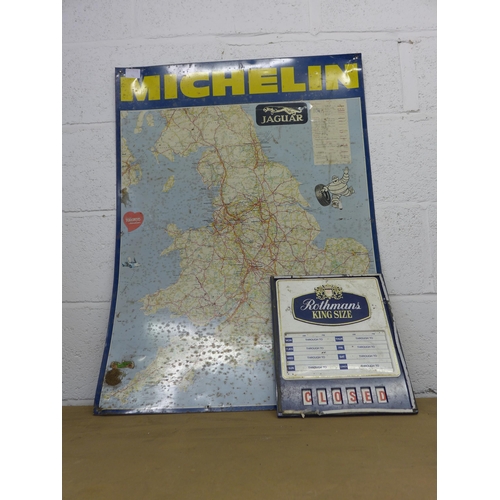 2061 - Michelin metal car sign & Rothmans Kingsize sign