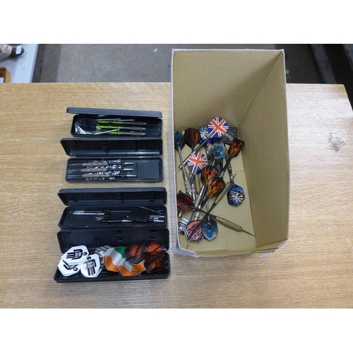 2098 - Qty. of misc. darts, flights and cases