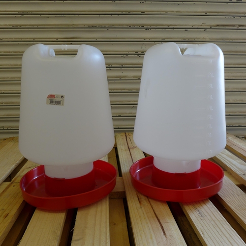 2196 - 2 Plastic poultry water drinkers