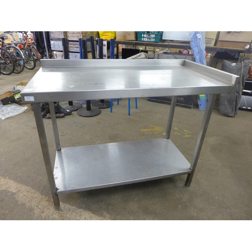 2225 - Approx. 3½ft  two shelf stainless steel catering table