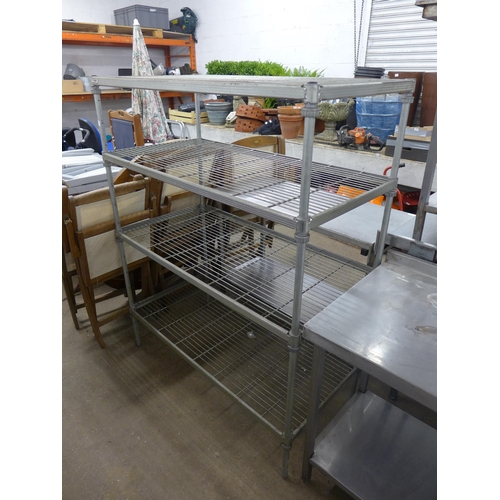 2228 - Four shelf stainless steel catering rack