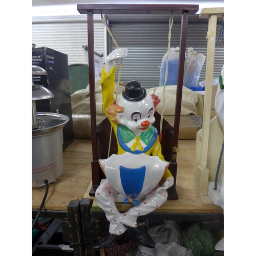 2300 - Three porcelain clown hanging planters