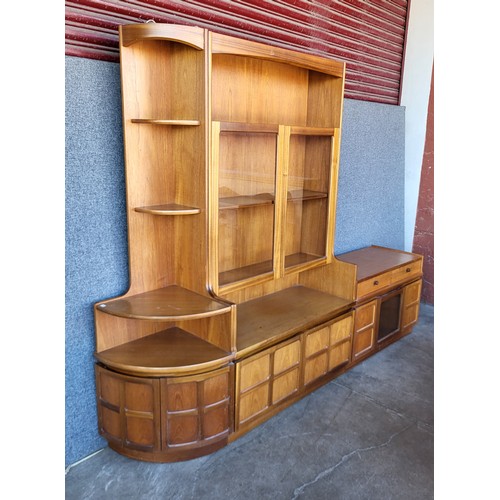 64A - A Nathan teak three piece wall unit