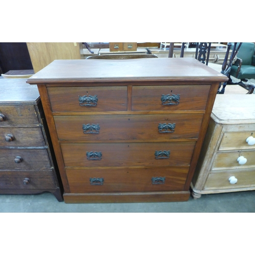 112 - A Victorian ash chest of drawers