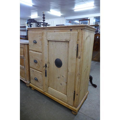 114 - A 19th Century French pine larder cupboard