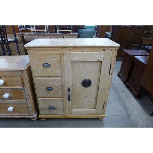 114 - A 19th Century French pine larder cupboard