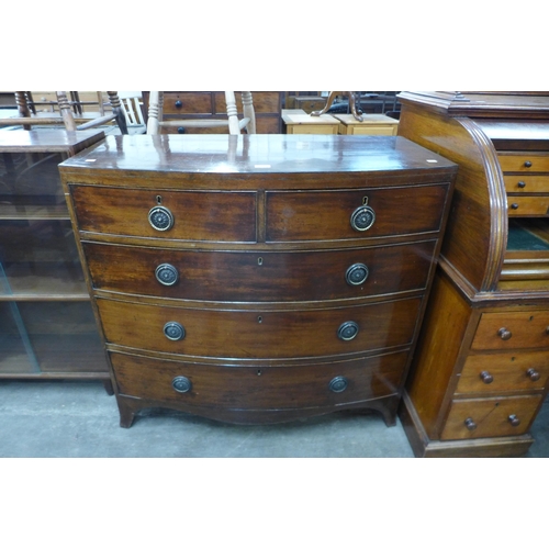 117 - A George III mahogany bow front chest of drawers