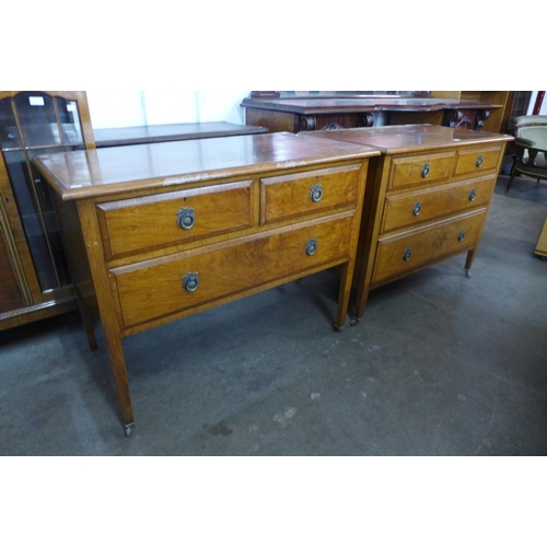 126 - Two Victorian pollard oak chests of drawers