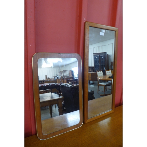 13 - Two teak framed mirrors