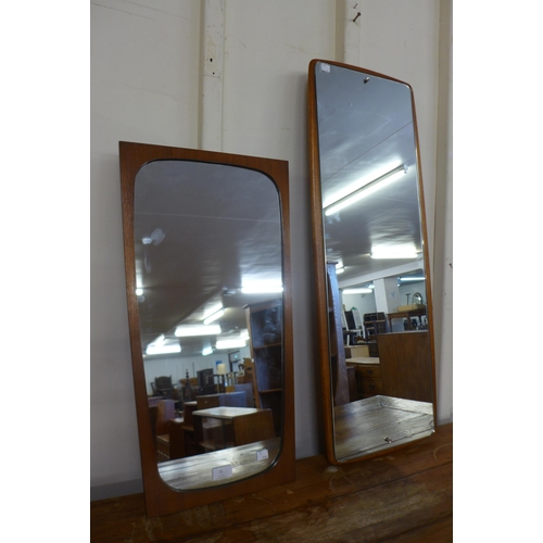 15 - Two teak framed mirrors