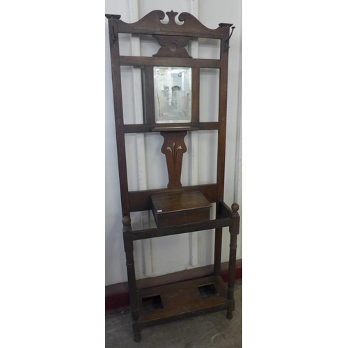 206 - An early 20th Century oak hallstand