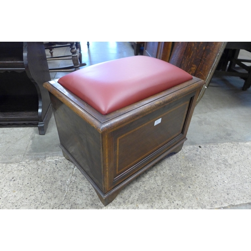 215 - An Edward VII inlaid mahogany piano stool