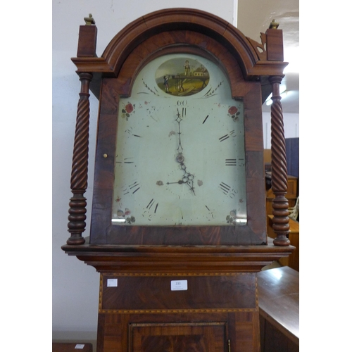 233 - A 19th Century inlaid mahogany longcase clock