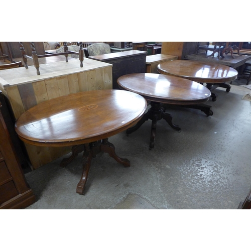 243 - Two Victorian loo tables and a breakfast table