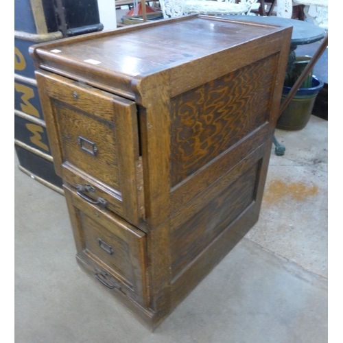 248 - An early 20th Century oak two drawer filing cabinet