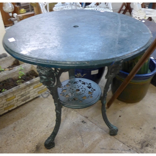 265 - A painted cast iron based pub table