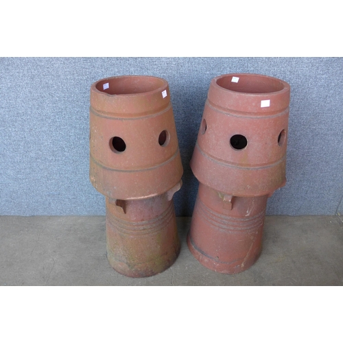 268 - A pair of terracotta chimney-pots