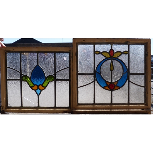 278 - Six Art Deco stained glass windows