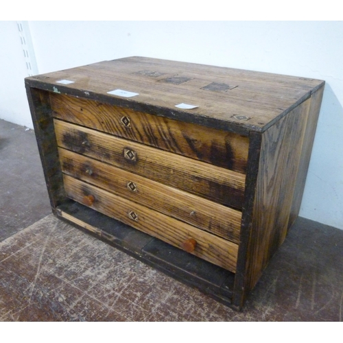 326 - An early 20th Century oak engineer's tool chest