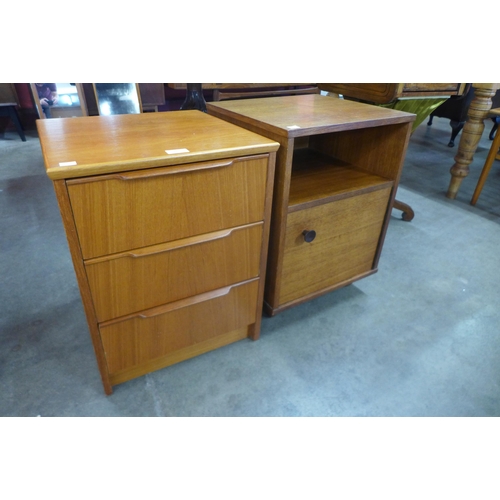 33 - Two teak bedside cabinets