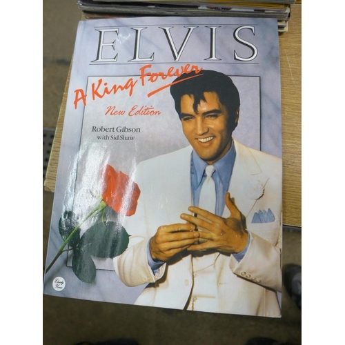 2125 - Box of Elvis Presley books/magazines/leaflets and magazine posters