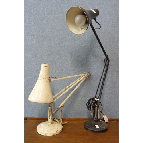 341 - Two painted metal anglepoise desk lamps