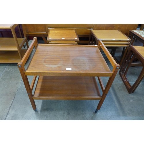 39 - A Danish teak two tier cocktail trolley