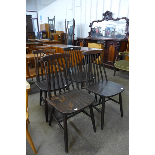 61 - A set of four Scandinavian beech chairs