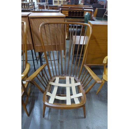 62 - A pair of Ercol Golden Dawn beech 478 model armchairs