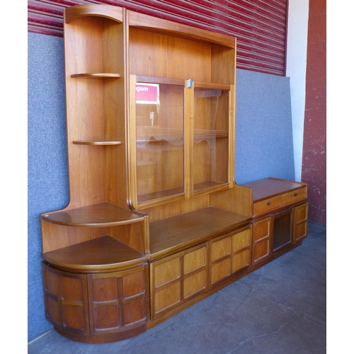 64A - A Nathan teak three piece wall unit