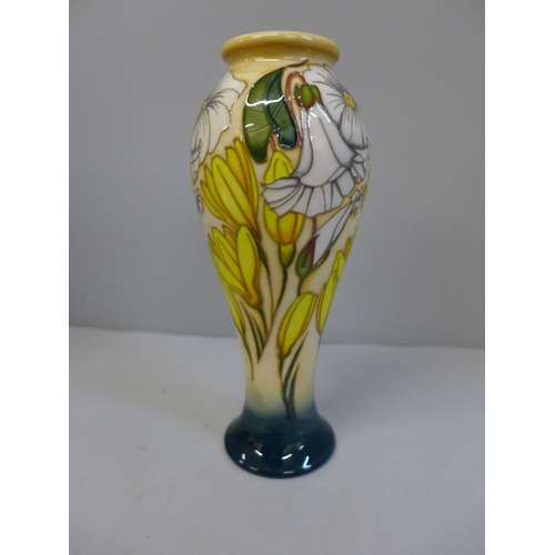 609 - A Moorcroft Golden Crocus pattern vase, 21.5cm