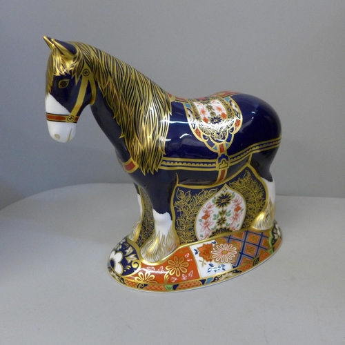 612 - A Royal Crown Derby shire horse, 419/1500, boxed, with certificate