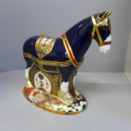 612 - A Royal Crown Derby shire horse, 419/1500, boxed, with certificate