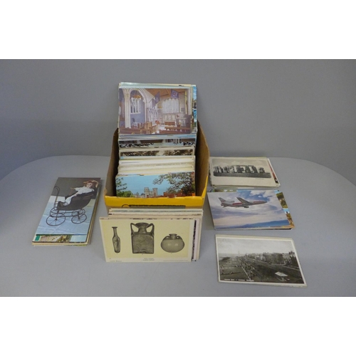 621 - Postcards; a box of postcards, vintage to modern