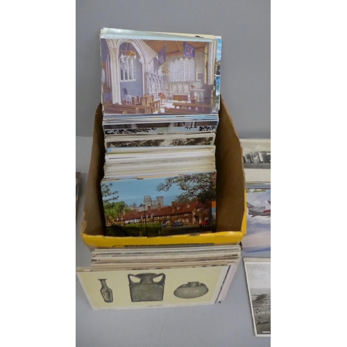 621 - Postcards; a box of postcards, vintage to modern