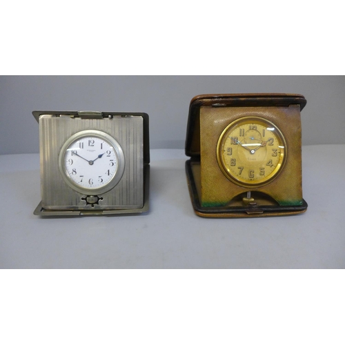 626 - Two 8-Day travel clocks, Standard USA and one other