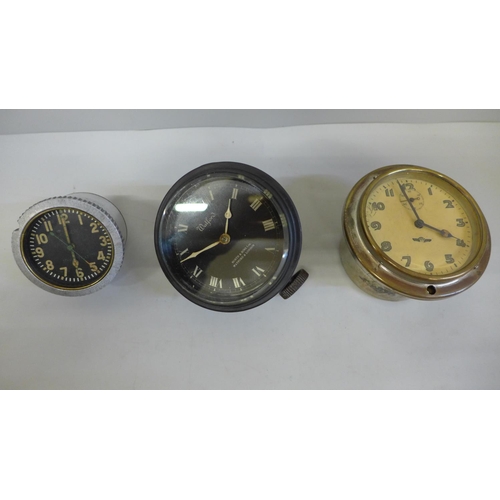 631 - A Watford car clock (as fitted to Rolls Royce vehicles) and one other possible cockpit clock