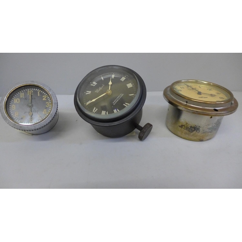 631 - A Watford car clock (as fitted to Rolls Royce vehicles) and one other possible cockpit clock