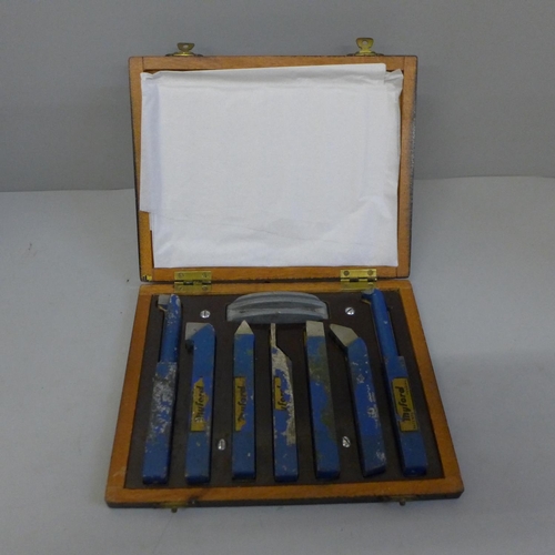 647 - A set of Myford lathe tools, cased